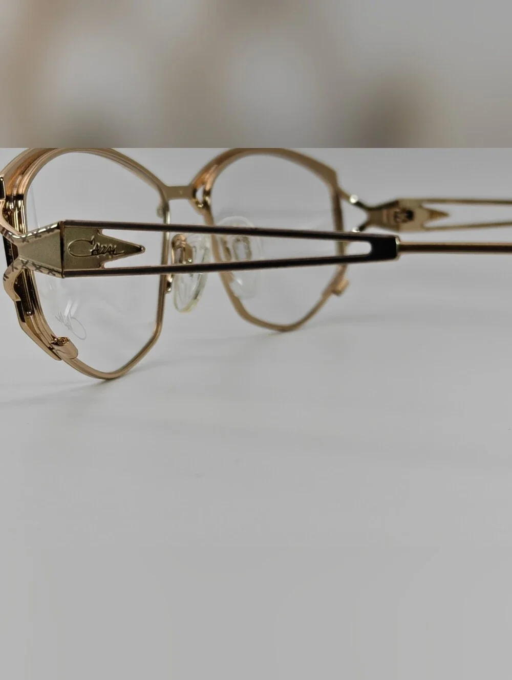 Cazal. Cazal 129. Col 923. Women's Gold Metal Cat-Eye Eyeglass Frame